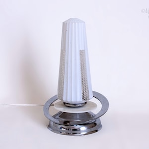 Chrome Table Lamp FRENCH 1950s Vintage Space Age Bedside Light