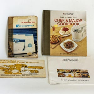 KENWOOD Chef Cookery Books and Instruction Manuals 1970s Vintage