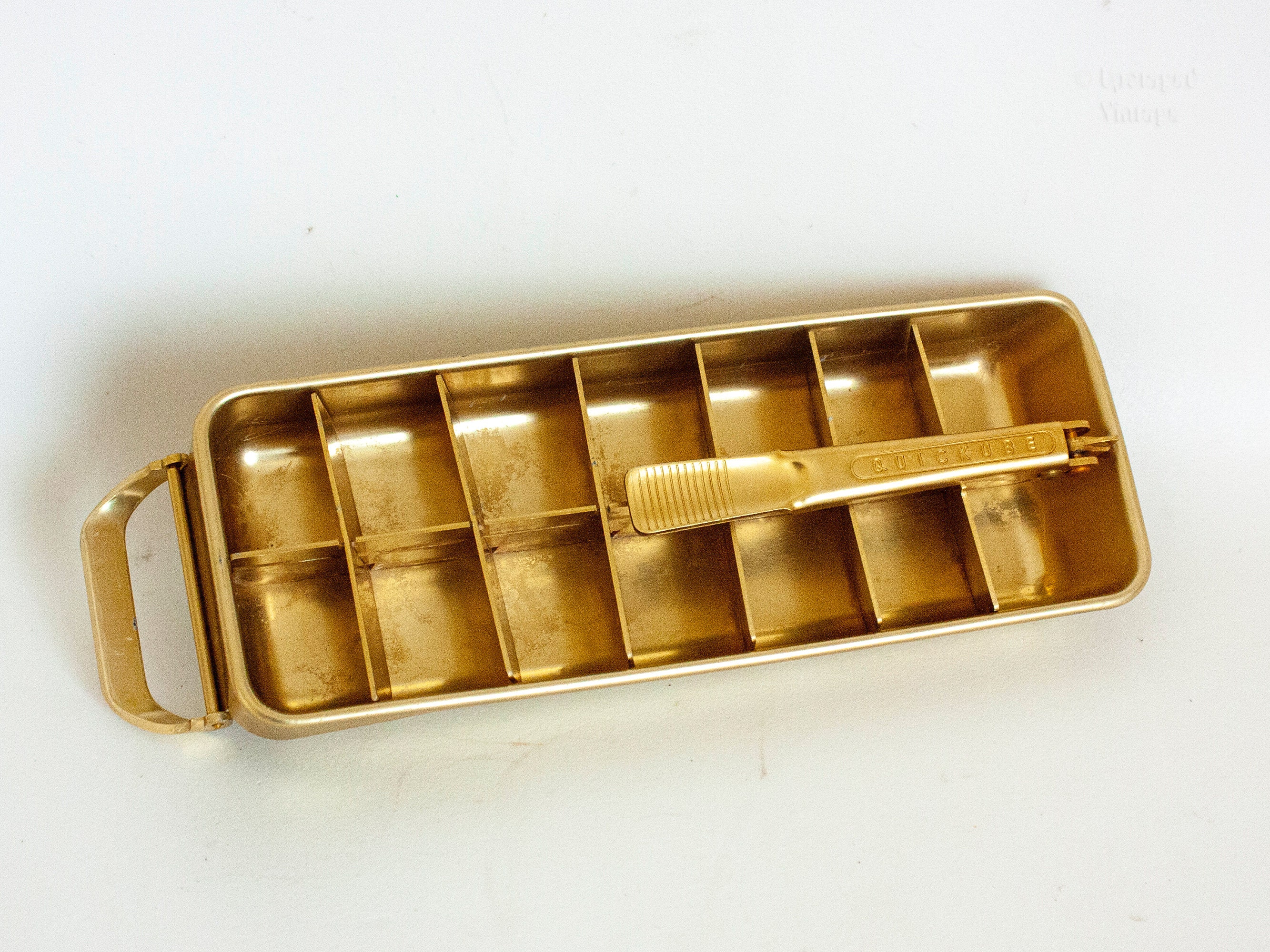 Ancien Bac à Glaçons Métal doré FRIGIDAIRE QUICKUBE Vintage
