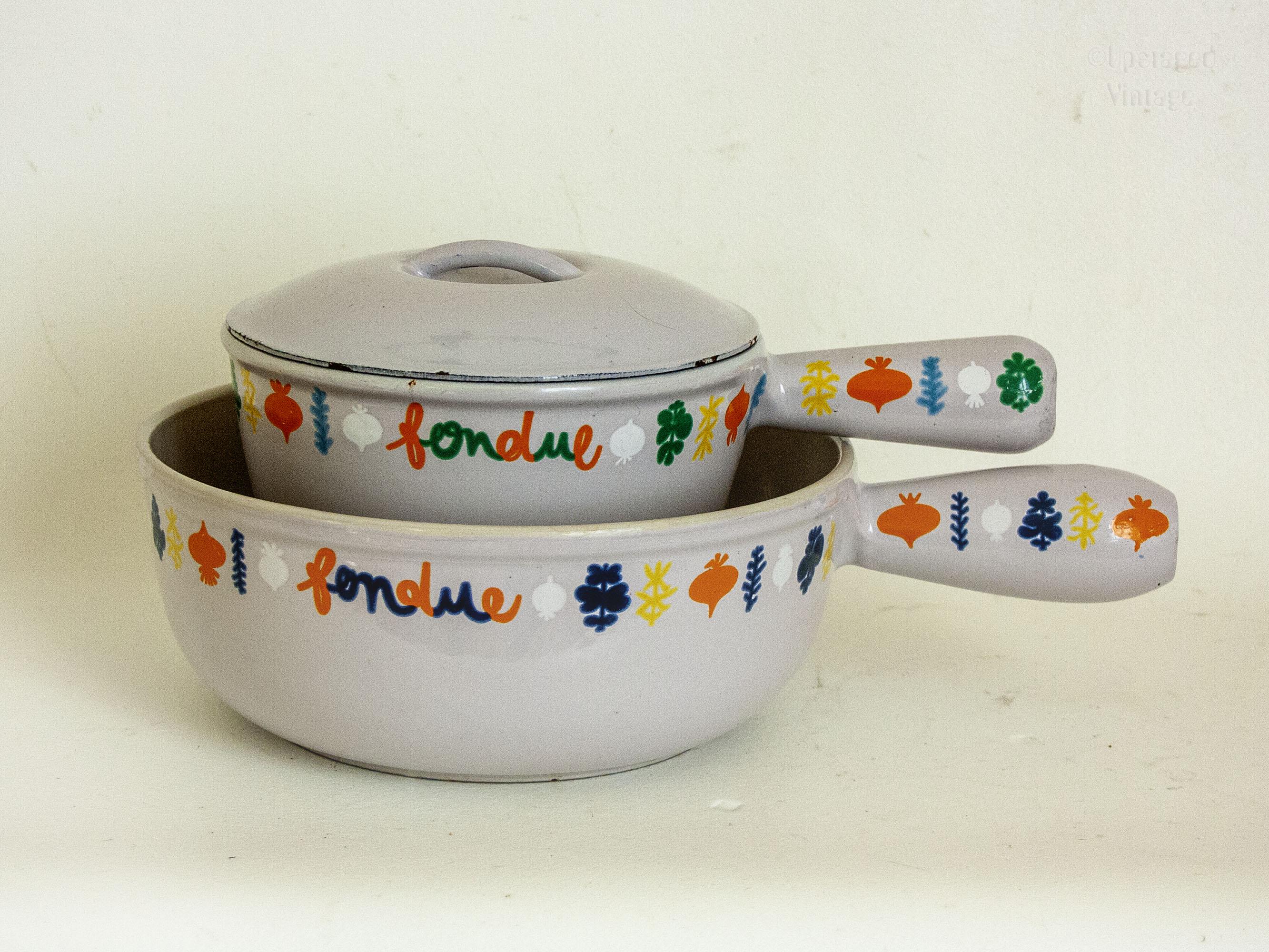 ル・クルーゼ フォンデュソースポット エナメル鋳鉄 1980年代 フランス