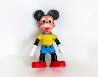Jouet en caoutchouc vintage original DISNEY Mickey Mouse des années 1960 RARE fabriqué en ITALIE