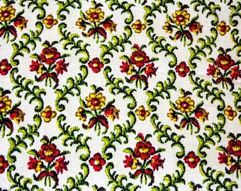 Französischer Vintage Floral Damast Gobelin Polsterstoff - 12 Meter