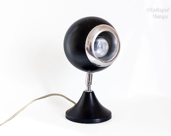 Black Eyeball Desk Lamp Vintage Marks and Spencer Space Age Lighting