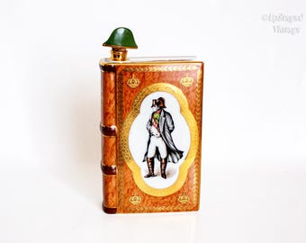 VINTAGE Decanter 1969 Limoges Porcelain Faux Book Napoleon's Bicentenary