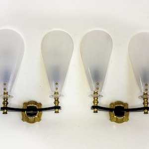 PAIR of Double Perspex Sconces FRENCH Vintage Mid-Century Modern Wall Lights