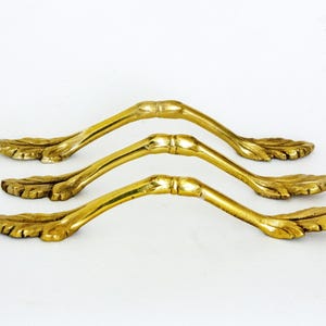 Brass Drawer Handles Acanthus Leaf French Vintage Cabinet Pulls