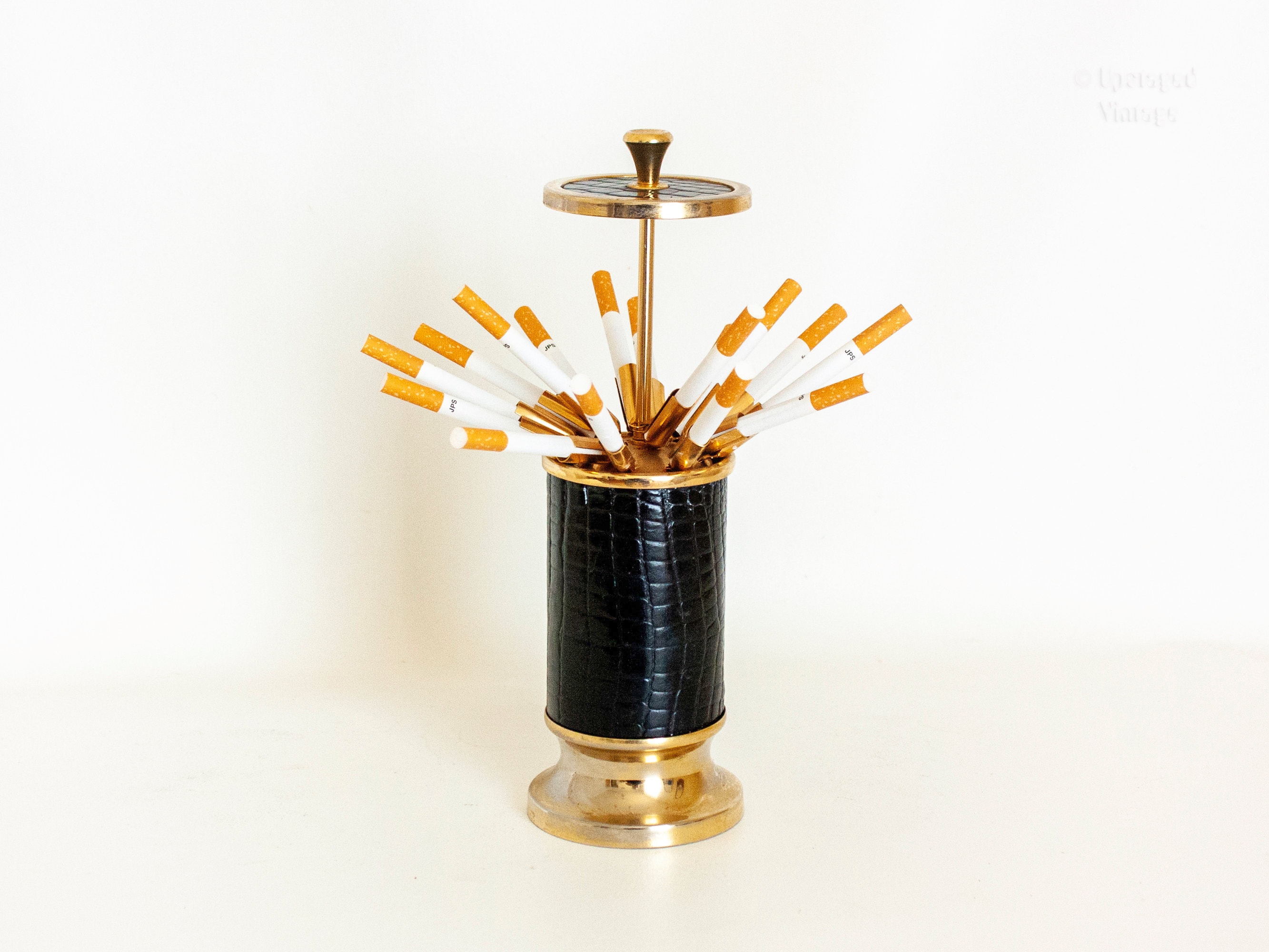 friends estelle cigarette holder Cigarette Dispenser With Musical Box French Vintage 1960s/70s Storage Pot