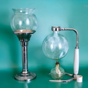 Vacuum Coffee Maker HELLEM Pyrex Glass Complete 8 Cup Syphon Cafetiere