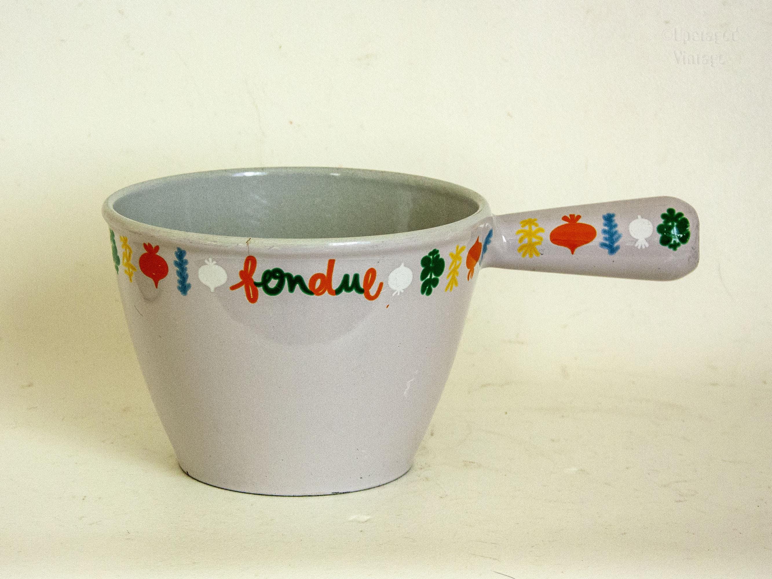 ル・クルーゼ フォンデュソースポット エナメル鋳鉄 1980年代 フランス