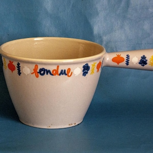Le Creuset Fondue Sauce Pot Cast Iron Enamel 1980s French Vintage