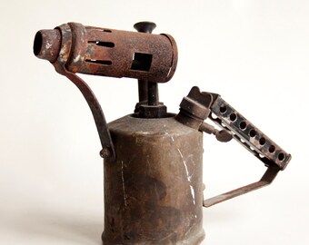 Old Vintage Brass Rusty Metal and Brass Blow Torch Shed Find Project
