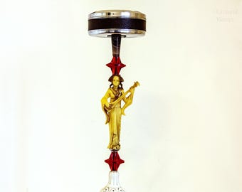 Geisha Ashtray Stand 1970s Floor Standing Pedestal French Vintage Plastic Lucite