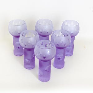 Conjunto de 6 taças de vinho de designer italiano em vidro de neodímio por Sergio Asti para Arnolfo Di Cambio