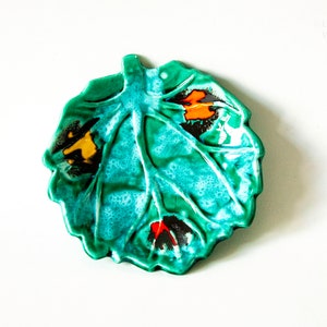 Ceramic Leaf Dish French 1960s/70s Vintage Vide Poche Pin Tray