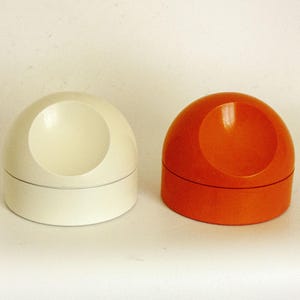 Two Cotton Ball Dishes by Makio Hasuike for GEDY Orange Vintage Made in Italy