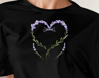 Lavender Heart Shirts/Tank for Cottagecore and Fairycore Lovers, Nature & Flowers