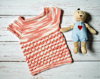 Patrón de tejido para vestido túnica Eliza para bebé: prendas fáciles de tejer (PDF digital)