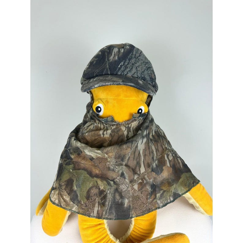 VTG 80s Mossy Oak Treestand Camo Hunting Hat Face Mask Snapback USA image 1