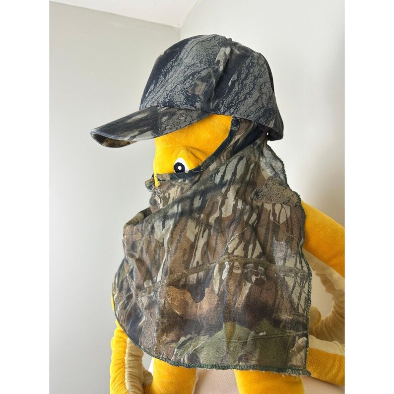 VTG 80s Mossy Oak Treestand Camo Hunting Hat Face Mask Snapback USA image 2