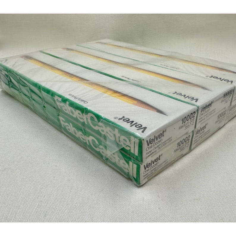 144 vintage NOS Velvet Faber Castell Pencils pencil 12 box x 12 lot Medium Firm image 4