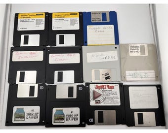 Vintage 3.5" Floppy Disk Lot 11 Software Drivers Windows 95 Mac 90s
