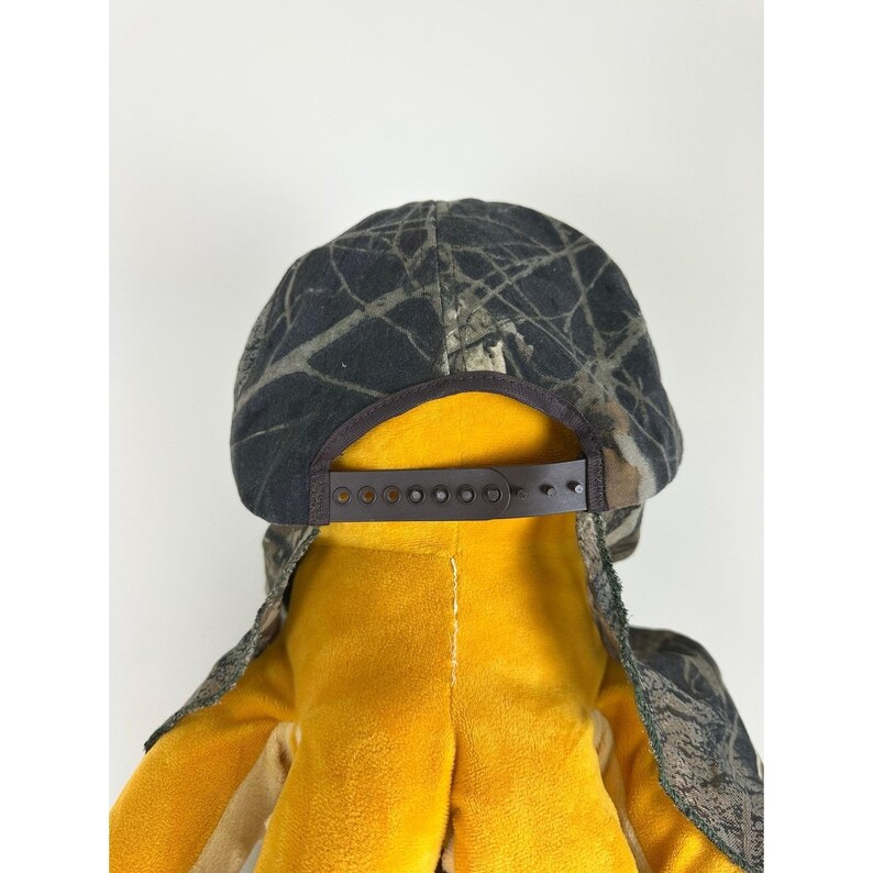 VTG 80s Mossy Oak Treestand Camo Hunting Hat Face Mask Snapback USA image 5