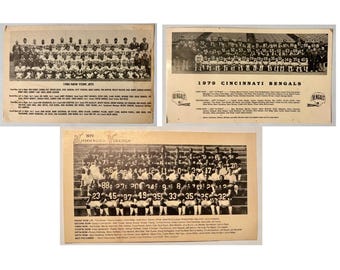 Vintage NFL Team Posters Lot 1979–1980 Jets Vikings Bengals Original