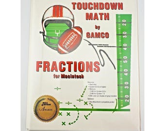 Vintage Touchdown Math Fractions Macintosh Game Floppy Disk Gamco Complete Set
