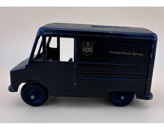 Vintage UPS Delivery Truck Coin Bank Metal Promo Toy Collectible