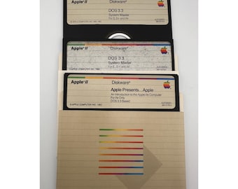 Vintage Apple II Diskware DOS 3.3 System Master + Apple Presents 5.25" Lot