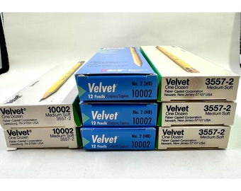 Rare Vtg Velvet Pencil Lot 8 Boxes NOS 10002 HB 3557-2 Medium Soft Faber Castell