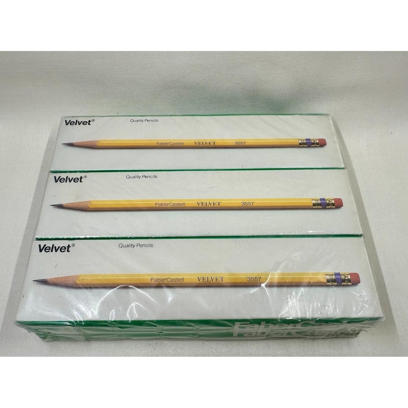 144 vintage NOS Velvet Faber Castell Pencils pencil 12 box x 12 lot Medium Firm image 1