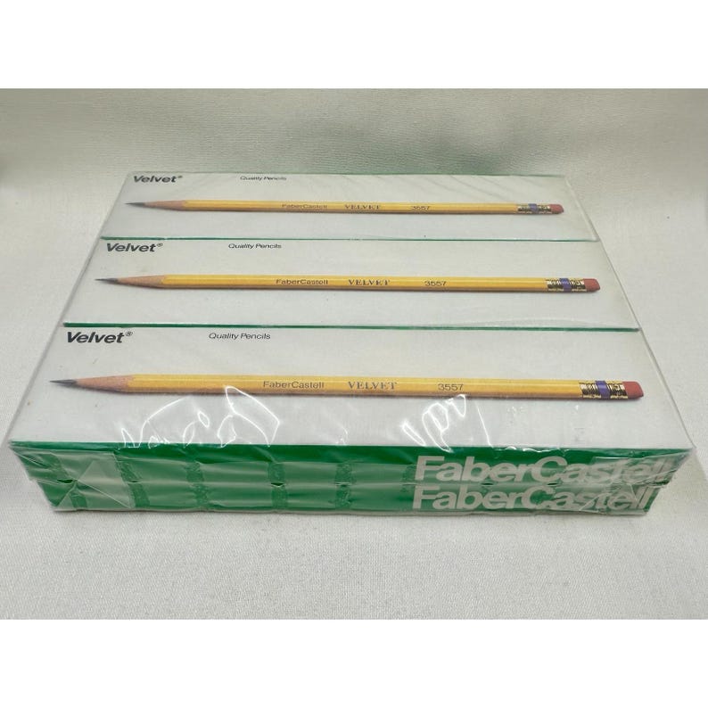 144 vintage NOS Velvet Faber Castell Pencils pencil 12 box x 12 lot Medium Firm image 2
