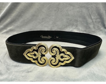 Authentiс Vintage Christian Dior Belt Gold Ornate Baroque Buckle 70-80s