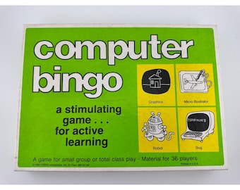 Vintage 1984 Computer Bingo Educational Game TREND Enterprises 1-36 Players