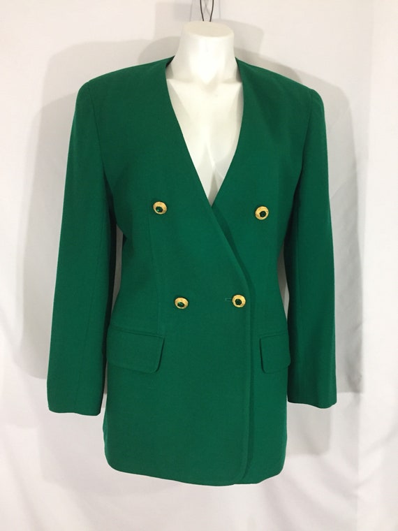 green blazer dress