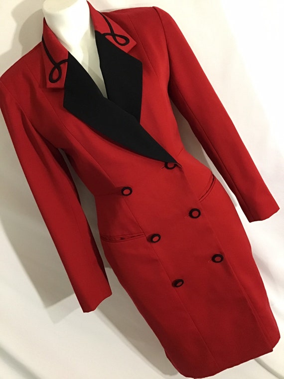 red double breasted blazer dress