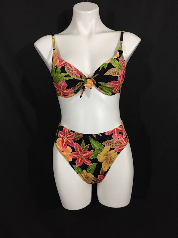Vintage Bikini Body I.D. with Tropical Floral Prin