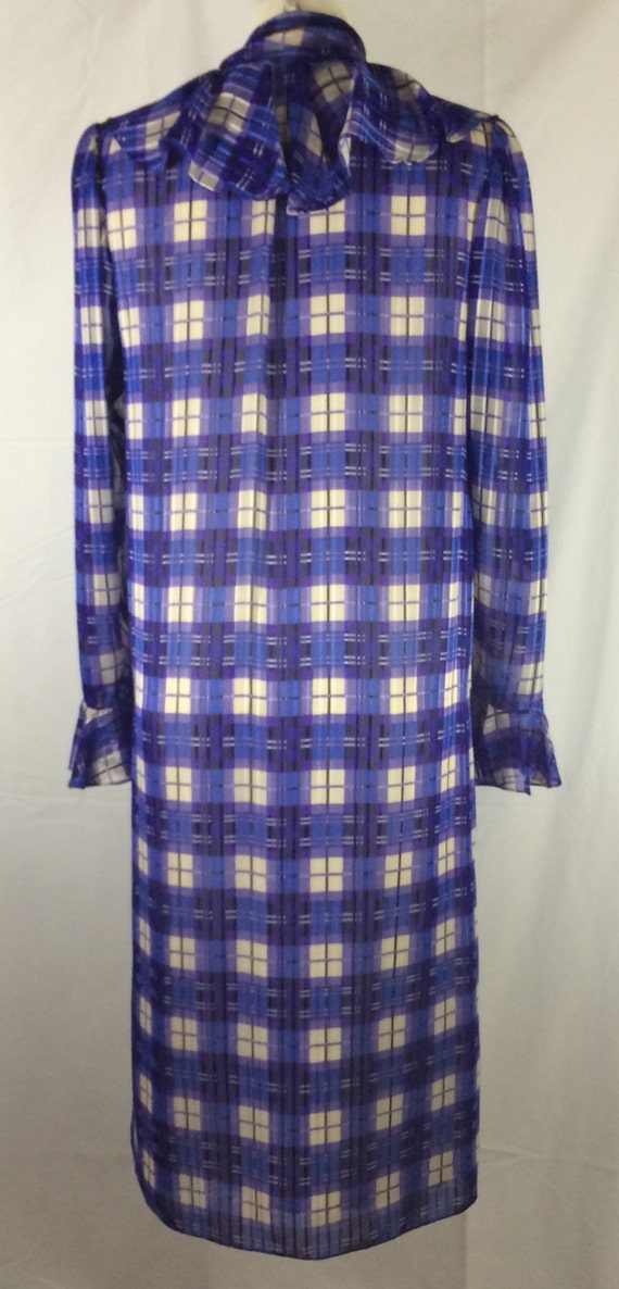 Hanae Mori 80's Vintage Ladies Sheath Dress Blue … - image 4