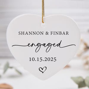 Engaged Ornament 2025,  mr mrs ornament, Custom Engagement Ornament with Names & Date - Personalized Wedding Ornament, Wedding Gift