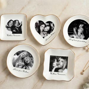 Personalized Best Friend Jewelry  Ring Dish, Custom Photo Trinket Dish, Friendship Gift for Bestie, Birthday Gift for Friend