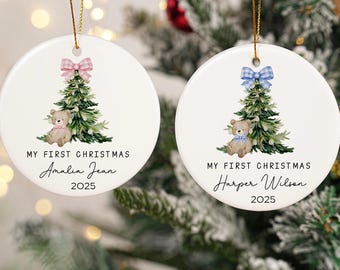 Baby Girl First Christmas Ornament 2025, Personalized My First Christmas Ornament, Custom Name Newborn Gift, Holiday Keepsake