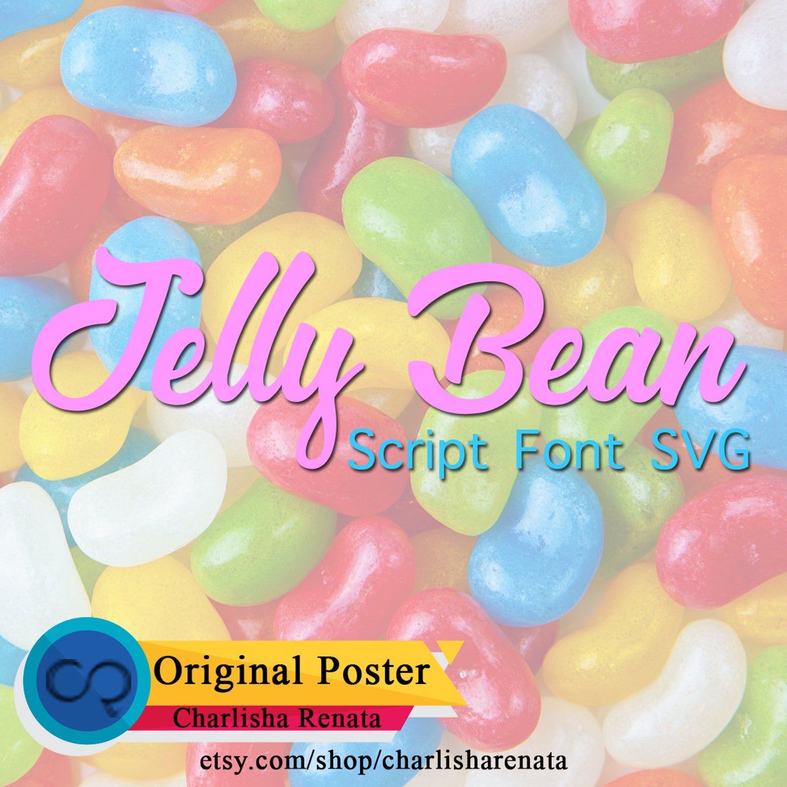SVG Font Jelly Bean Script Cricut Silhouette Digital Full Etsy