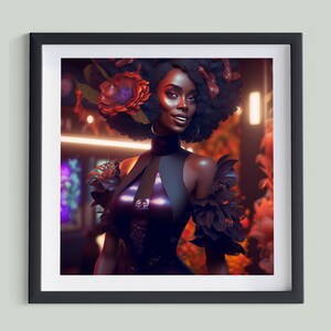 That Girl is Poison 2 - Printable Digital Art Download, Black Woman Wall Art, Printable AI Art, African American Art, Home Decor