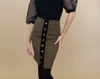 High Waist Pencil Skirt | Suiting Pencil Skirt | Wear to Work Skirt