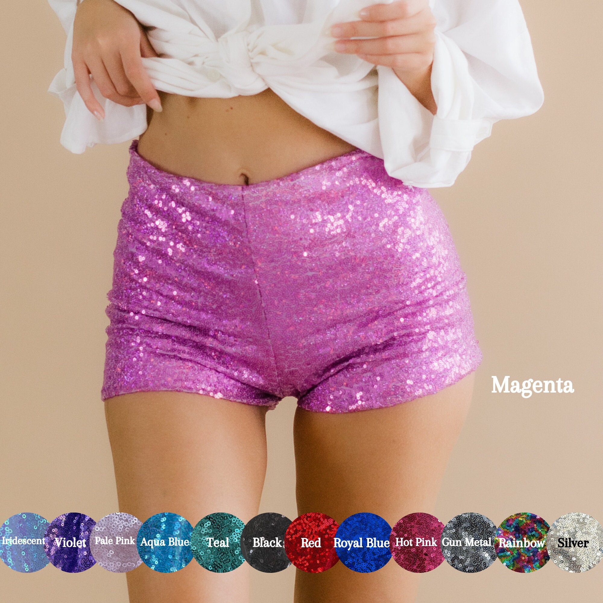 Sparkle Sequin Shorts Sequin Shorts Stretch Sequin Shorts 