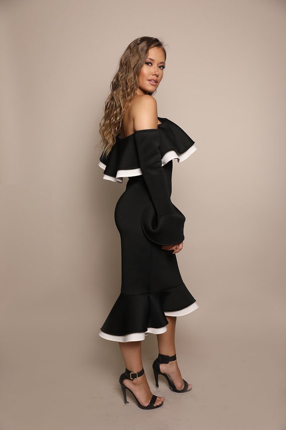 ワンピース andmary Sophia frill set dress black ANDMARY】Sophia frill set dress