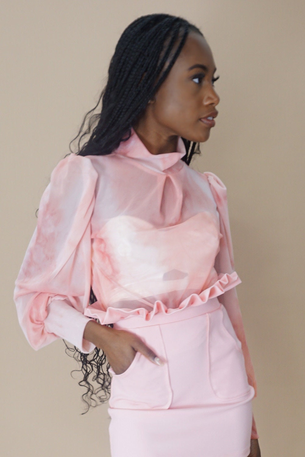 pink transparent top