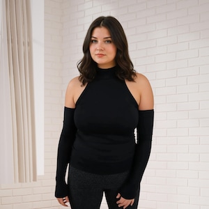 Cold-Shoulder Long Sleeve Top