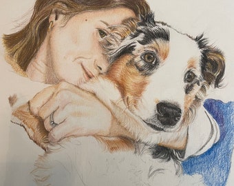 Pet portrait, handmade drawing, pets, animals, colored pencil. Portrait animals with Faber Castell Polychromos colored pencils.